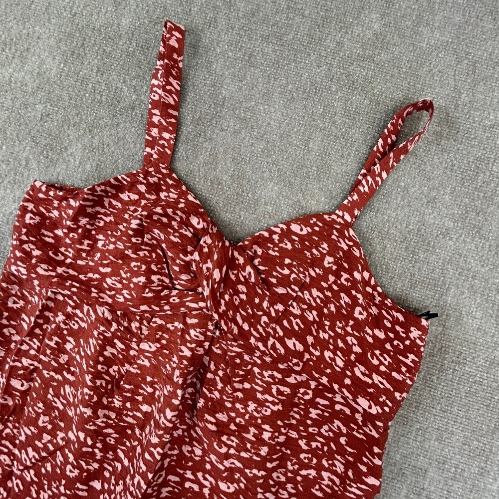 Simply Vera Vera Wang Tank Top Womens L Multicolor Cheetah Smocked Twist Front
